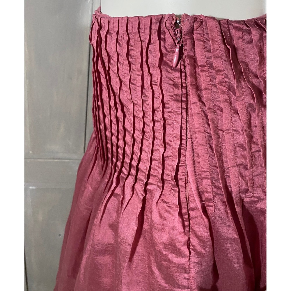 Future Collective Rose Pink Smocked Waist Midi Skirt Size 8 Lined Silky Fairy - Picture 4 of 9